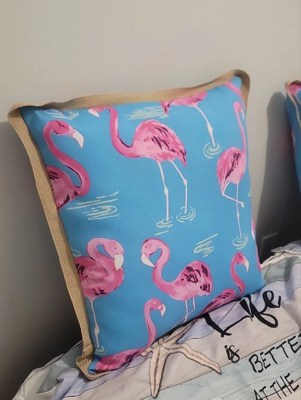 Home Accents Blue Flamingo Decorative Throw Pillows (Set of 2)